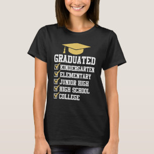 Camiseta Graduado de guardería primaria secundaria