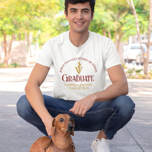 Camiseta Graduado de guión de maroon de la Escuela Veterina