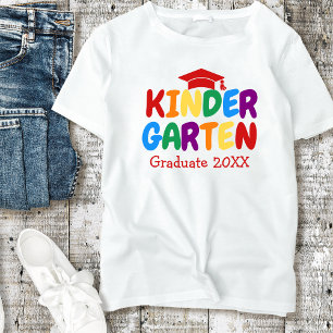 Camiseta Graduado de jardín de infantes, cartas arcoiris pa