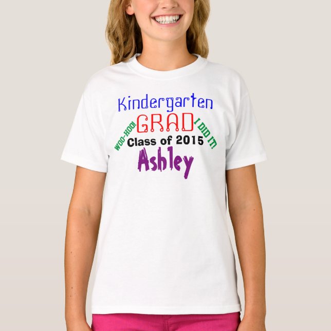 Camiseta Graduado de jardines de infancia Clase de nombre c (Anverso)
