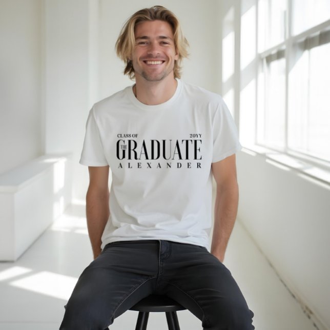 Camiseta Graduado de la clase moderna de moda de 2022 (The Graduate Modern Trendy Class of 2022 Grad Name T-Shirt)