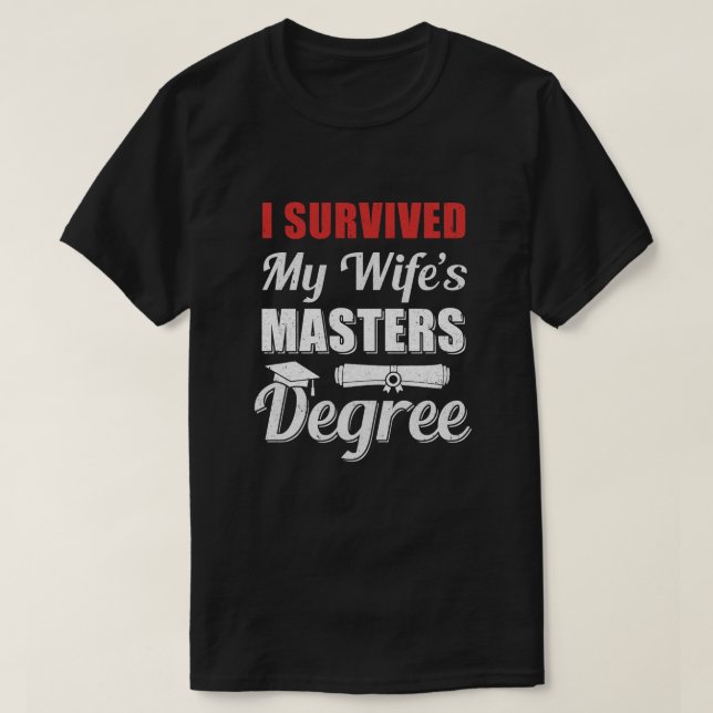 Camiseta Graduado de maestría de mi esposa (Diseño del anverso)