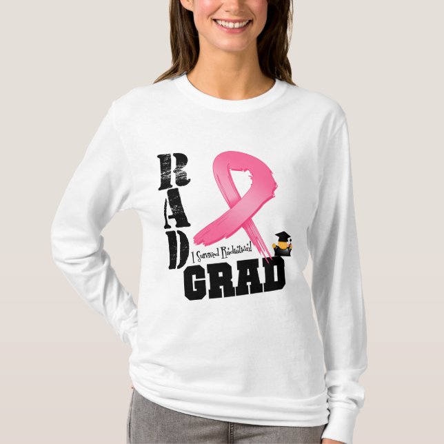 Camiseta Graduado del RAD de la radioterapia del cáncer de (Anverso)