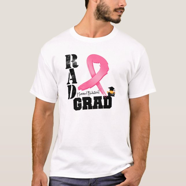 Camiseta Graduado del RAD de la radioterapia del cáncer de (Anverso)
