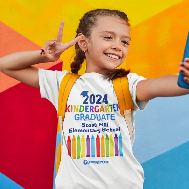 Camiseta Graduado Infantil Cute Crayon Niños Personalizados (Subido por el creador)