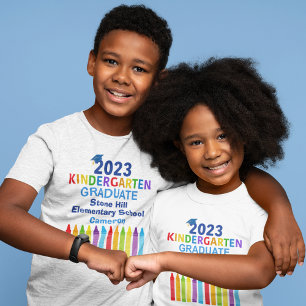 Camiseta Graduado Infantil Cute Crayon Personalizados 2023