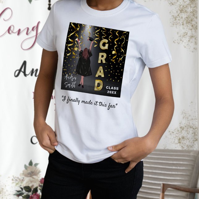 Camiseta Graduado inspirador y Chica orgulloso Personalizad (Subido por el creador)