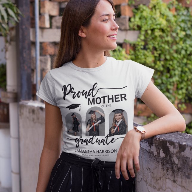 Camiseta Graduado Moderno | Collage de Fotos Arqueadas 3 (Subido por el creador)