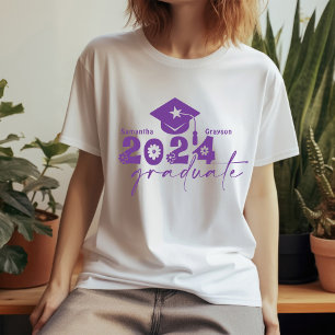 Camiseta Graduado personalizado de 2024 púrpura