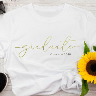 Camiseta Graduado Personalizado de caligrafía Minimalista