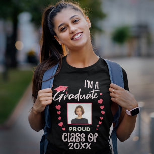 Camiseta Graduado Personalizado de Graduación de Foto Gradu