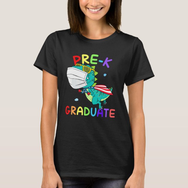 Camiseta Graduado preuniversitario Super T Rex Face Mask Bo (Anverso)