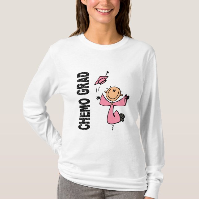 Camiseta GRADUADO rosado 1 (cáncer de CHEMO de pecho) (Anverso)