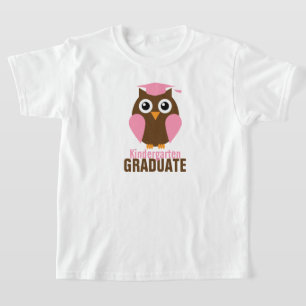 Camiseta Graduado rosado dulce de la guardería del búho