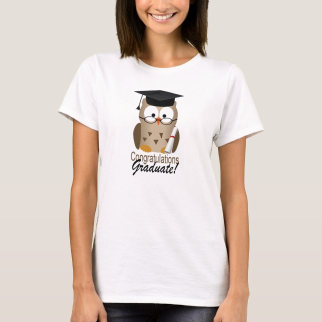 Camiseta Graduado sabio lindo del búho (Anverso)