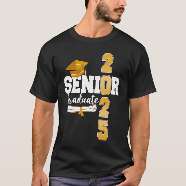 Camiseta Graduado Superior 2025 Graduación Gratuita 25 Clas (Anverso)