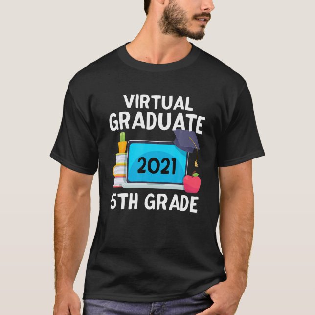 Camiseta Graduado Virtual 2021 5º Graduado De Clase D (Anverso)
