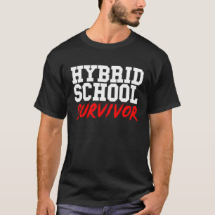 Camiseta Graduado virtual de superviviente de escuela híbri