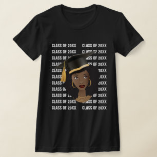Camiseta Graduando clase de 20XX, mujer negra