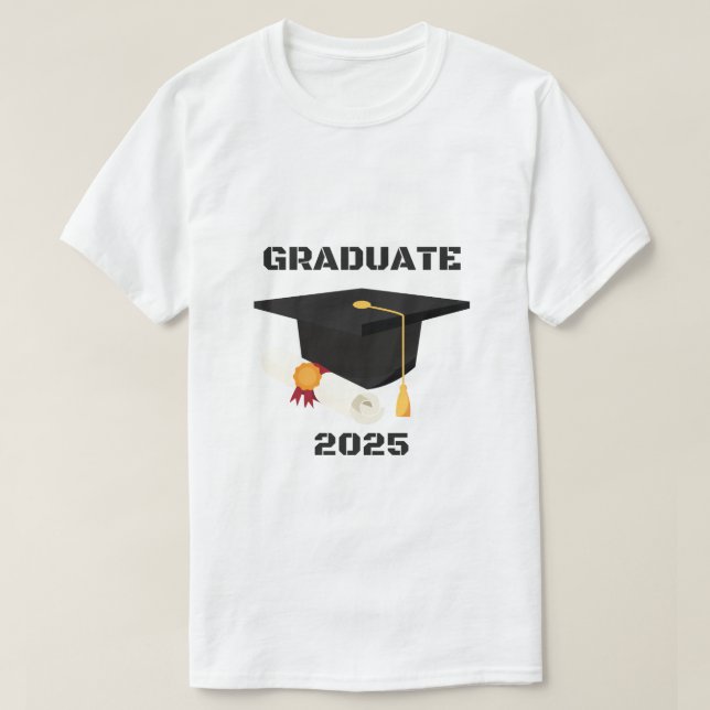 Camiseta GRADUATE 2025 TODAS las edades, géneros, tamaños,  (Diseño del anverso)