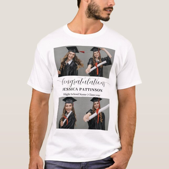 Camiseta Graduate Photo Class Year High School Graduation (Anverso)