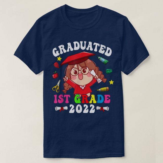 Camiseta Graduated 2022 1st Grade Cute Anime Girl Funny Gra (Diseño del anverso)