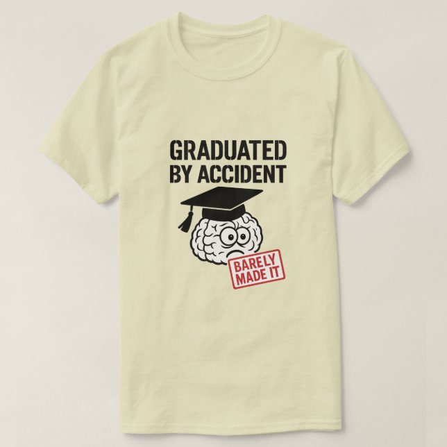 CAMISETA GRADUATED BY ACCIDENT (Diseño del anverso)