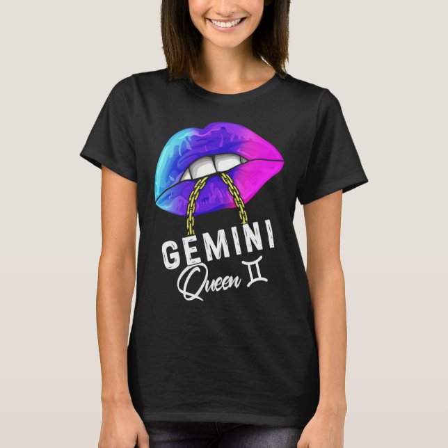 Camiseta Graduated Purple Blue Gemini Queen May or June Wom (Anverso)