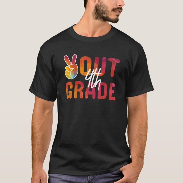 Camiseta Graduation Peace Sign Out 4th Grade Last Day Of Sc (Anverso)