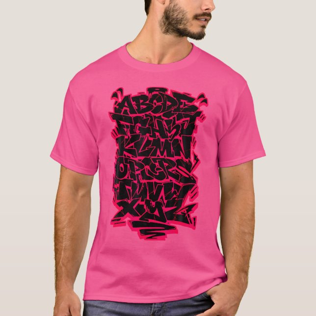Camiseta Graffiti Alphabet Hip Hop Street Art Urban Letteri (Anverso)