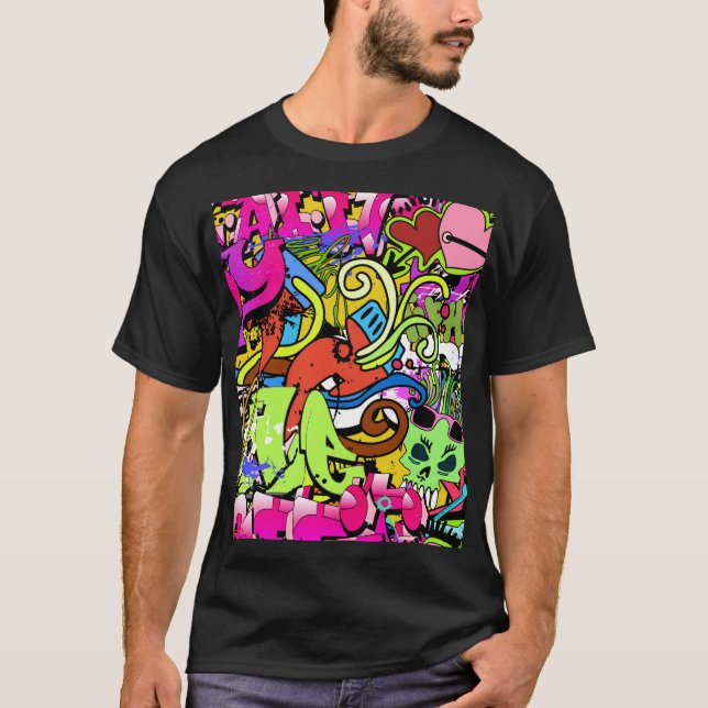 Camiseta Graffiti Art: fondo estilo Hip-Hop (Anverso)