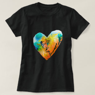 Camiseta Graffiti arte de la acuarela del corazón