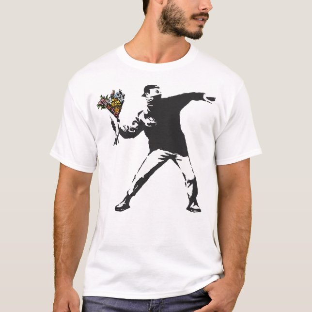 Camiseta Graffiti banksy protestan contra el derribo de ana (Anverso)