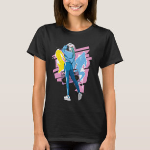 Camiseta Graffiti Boombox DJ de HipHop Chica de los años 80
