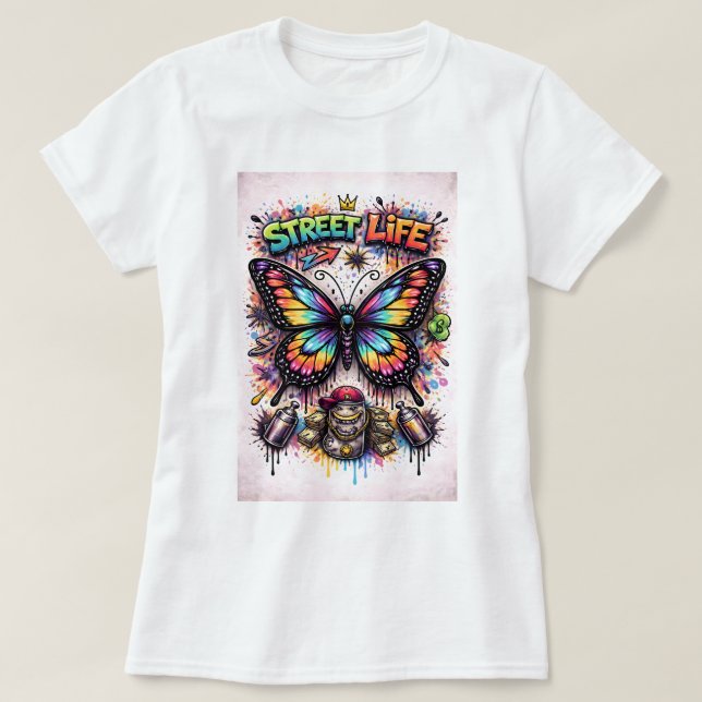 Camiseta Graffiti Butterfly de Butterfly Tees Co.  (Diseño del anverso)