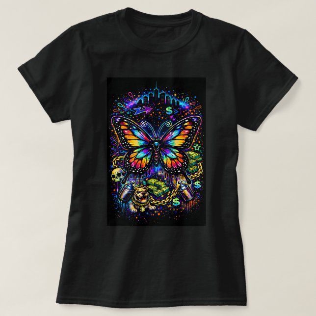Camiseta Graffiti Butterfly de Butterfly Tees Co 0 (Diseño del anverso)