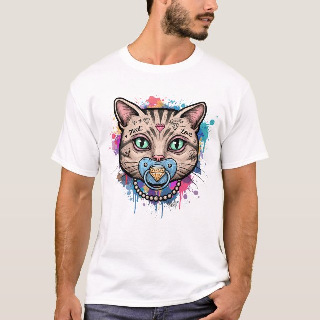 Camiseta Graffiti Cat face (Anverso)