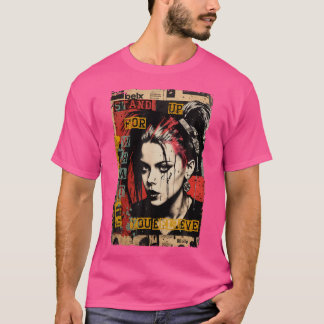 Camiseta Graffiti Chica punk Grunge 90 Colorido Dolorido