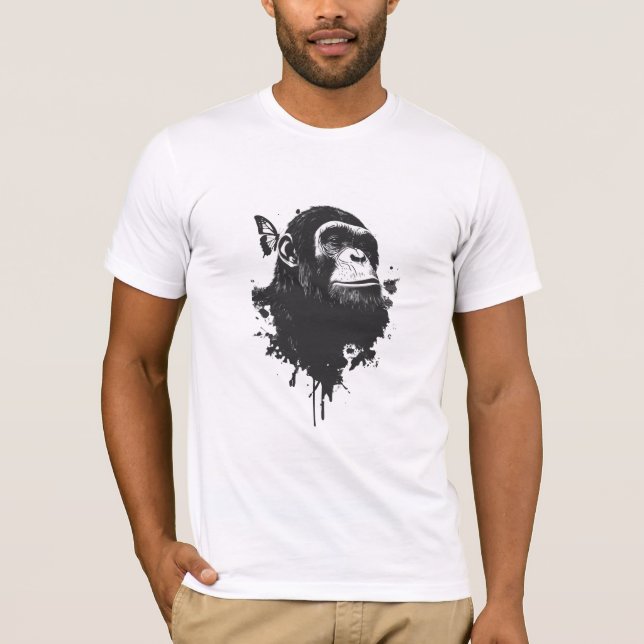 Camiseta Graffiti Chimpanzee Street Art Animal Portrait Urb (Anverso)