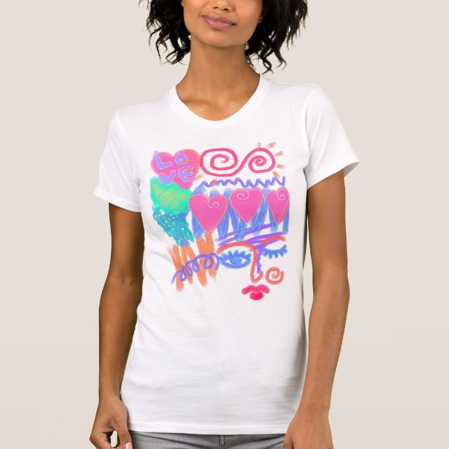 Camiseta Graffiti de amor abstracto arte viable (Anverso)