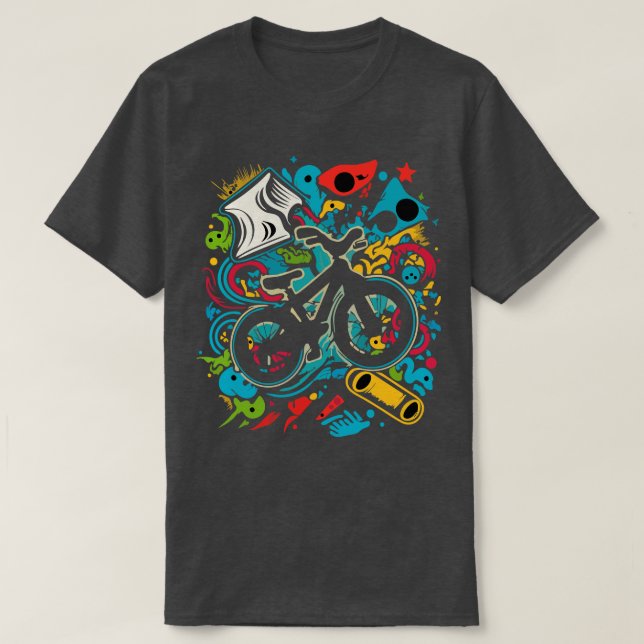 Camiseta graffiti de arte callejero abstracto ciclismo bmx  (Diseño del anverso)