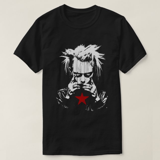 Camiseta Graffiti de arte callejero del Chica de rock de pu (Diseño del anverso)