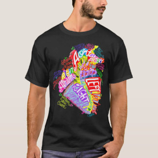 Camiseta Graffiti de arte de palabras de corazón anatómico