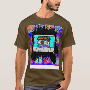 Camiseta graffiti de casete azul épico