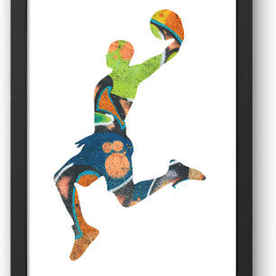 Camiseta graffiti de cesta Silhouette Baloncesto