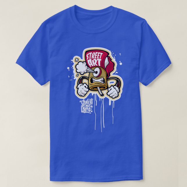 Camiseta Graffiti de fumadores enojado (Diseño del anverso)