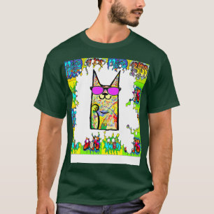 Camiseta graffiti de gato arte fresco