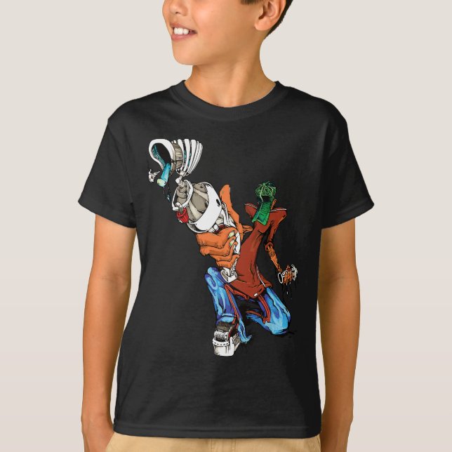 Camiseta Graffiti de hip hop de estilo oculto de la etiquet (Anverso)