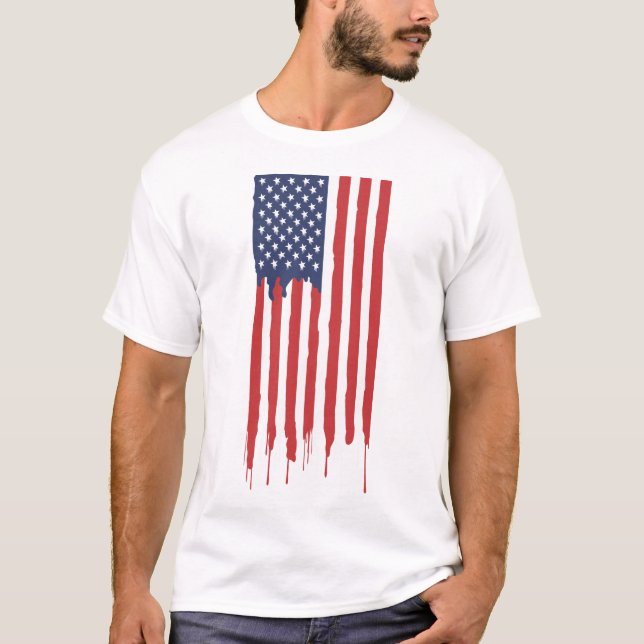 Camiseta Graffiti de la bandera de Estados Unidos Patriótic (Anverso)