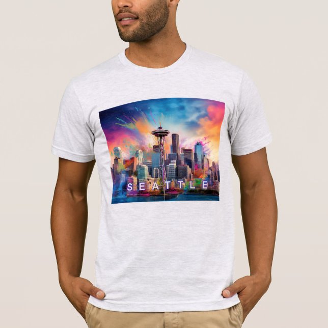 Camiseta Graffiti de la línea aérea de Seattle (Anverso)